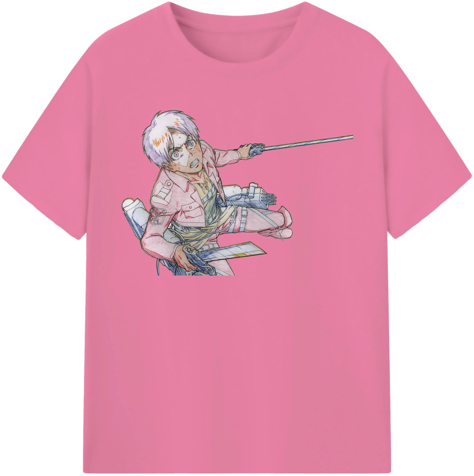 （画像用） 進撃の巨人 エレン･イェーガー Attack on Titan Eren Jäger 綿100％半袖Tシャツ（フロントプリント）